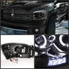 Fits Smoked 06 Ram Halo Projector Headlights+Black Smoked Tail Lights Lamps