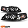 Fits Black 99-04 Ford Mustang Dual Halo Projector Headlights Lamp Left+Right Set