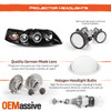 Fits Black 99-04 Ford Mustang Dual Halo Projector Headlights Lamp Left+Right Set