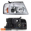 Fits 2004-2008 Ford F150 Pickup Chrome LED DRL Tube Projector Headlights