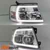 Fits 2004-2008 Ford F150 Pickup Chrome LED DRL Tube Projector Headlights
