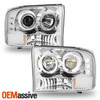 Fits 99-04 F250/F350 Excursion Halo Projector LED Headlights Lamps Left+Right