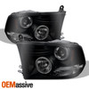 [Black Smoke Bezel] Fit 09-18 Ram LED Dual Halo Projector Headlights & Tail Lamp