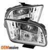Fits 05-09 Ford Mustang Chrome Clear CCFL Halo Projector LED Headlights Lamp Set