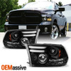 Fits 2009-2018 Ram 1500 10-18 2500/3500 Black DRL LED Signal Projector Headlight