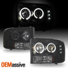 Fits 1999-2004 F250 F350 Excursion BLK Smoked Halo Projector LED Headlights