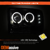 Fits 1999-2004 F250 F350 Excursion BLK Smoked Halo Projector LED Headlights
