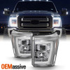 For Chrome 11-16 Ford F-250 F-350 F450 Super Duty Light Bar Projector Headlights