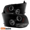 Fits 09-18 Ram 1500 10-18 Ram 2500/3500 Black Smoke CCFL Projector LED Headlight