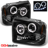 Fits 05-07 F-Series SuperDuty 05 Excursion Black Halo LED Projector Headlights