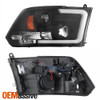 Fits Black 09-18 Ram 1500 10-18 2500/3500 Halogen Model Projector Headlights