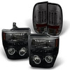 Fits 08-10 F250/F350/F450 Black Smoked Halo Projector Headlights+LED Tail Lamps
