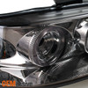 Fits 98-02 Honda Accord 2/4DR Smoke Dual Halo Projector Headlights LH/RH