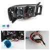 Fits 03-05 Dodge Ram Dual Halo Projector Headlights + LED Tail Lights[Smoke Len]