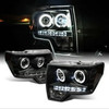 Fits 09-14 Ford F150 Smoke Dual Halo LED Projector Headlights Halogen Model