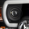 For 14-17 Sierra 1500 2500HD 3500HD Black Projector Headlight+Red Smk Tail Light