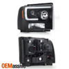Fits Black 2005-2007 Ford F250/350/450 Super Duty Light Bar Projector Headlights
