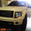 Fits 09-14 Ford F150 F-150 Pickup Black Bezel Dual Halo LED Projector Headlights