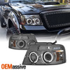 Fits 2004-2008 Ford F150 Smoked Dual Halo LED Projector Headlights Left/Right