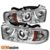 Fit 94-01 Ram 1500 94-02 2500/3500 Chrome Halo Projector LED Headlight+Tail Lamp