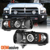 Fits 94-01 Ram 1500 94-02 Ram 2500/3500 Halo Projector Headlights+LED Tail Brake