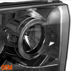 Fits 99-04 F250 Super Duty Excursion Smoke Halo LED 1 Piece Projector Headlights