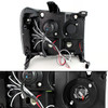 For 07-13 Sierra Black Smoked Dual Halo LED Projector Headlights+LED Tail Lights