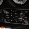 For 07-13 Sierra Black Smoked Dual Halo LED Projector Headlights+LED Tail Lights