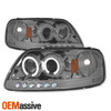 Fits 97-03 Ford F150 Expedition Smoke Halo LED 1 Piece Projector Headlights