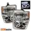 Fits 08-10 F250/350/450 Superduty Dual Halo Projector LED Headlights Left+Right