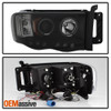 For 02-05 Ram 1500 | 03-05 Ram 2500 3500 Black Smoked Halo Projector Headlights