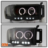For 02-05 Ram 1500 | 03-05 Ram 2500 3500 Black Smoked Halo Projector Headlights