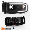 For 02-05 Dodge Ram 1500 | 03-05 2500/3500 Light Bar Projector Headlights Black
