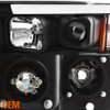 For 02-05 Dodge Ram 1500 | 03-05 2500/3500 Light Bar Projector Headlights Black
