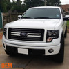 Fits 09-14 F-150 Pickup Black Bezel Dual Halo LED Projector Headlights+LED Tail