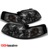 Fits 99-04 Ford Mustang Smoke Dual Halo Projector Headlights Left/Right Head