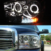 Fits 06-08 Ram 1500 06-09 Ram 2500/3500 Clear Halo Projector LED Headlights Lamp