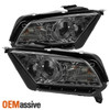 Fits 10-14 Smoked Ford Mustang Projector Head Lights + Daytime LED Running Light