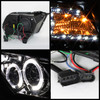 Fits 10-14 Smoked Ford Mustang Projector Head Lights + Daytime LED Running Light