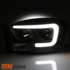 Fits 2006-08 Dodge RAM 3500 2500 1500 Pickup Black DRL LED Projector Headlights