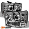 Fits 07-13 GMC Sierra Pickup Truck Clear Dual Halo Projector LED Headlights Lamp