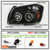 Fits 2005-2007 Dodge Magnum Black Bezel Halo LED Projector Headlights Lamps