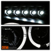 Fits 2005-2007 Dodge Magnum Black Bezel Halo LED Projector Headlights Lamps