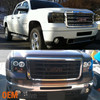 For 2007-13 GMC Sierra 1500/2500/3500 Denali Smoke Halo LED Projector Headlights
