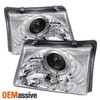 Fits 98-00 Ranger Pickup Truckchrome Clear Halo Projector Headlights Lamps Pair
