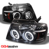 Fits 04-08 Ford F150 F-150 Pickup Black Bezel CCFL Halo LED Projector Headlights