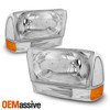 Fit 1999-2004 Excursion F250 F350 F450 Superduty Clear Headlights+Bumper Signal