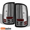 Fit 07-13 Sierra 1500/2500HD Clear Dual Halo LED Projector Headlight+LED Tail