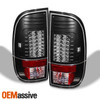 Fit 05-07 F-Series SuperDuty Black Halo LED Projector Headlights + LED Taillight