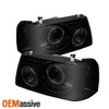 Fits 2001-2012 Ranger Black Smoked Halo Projector LED Headlights + Corner Signal